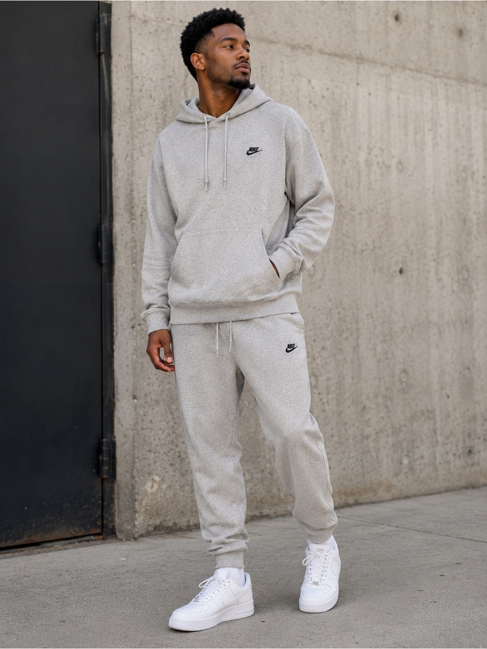 Nike Men's Unisex Gray Speck Hoodie and Sweatpants Sweatsuit Set Size XL